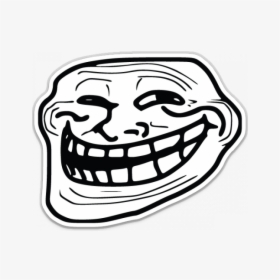 Troll Face Meme Shaped Sticker Unixstickers - Troll Face Meme Png, Transparent Png, Transparent PNG
