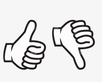 Thumbs Up Down Gesture Clip Art Silhouette Black Image - Black And White Thumbs Up Thumbs Down, HD Png Download, Transparent PNG