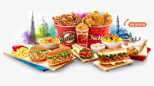 Fast Food Junk Food Hamburger Fried Chicken Kfc, HD Png Download, Transparent PNG