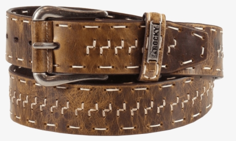 Rocky Men S Full-grain Leather Outdoor Belt W/cream - Mens Distressed Leather Belts, HD Png Download, Transparent PNG