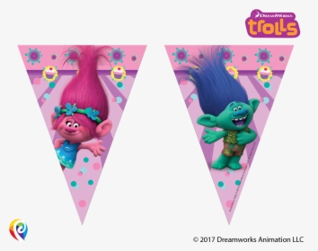 Dreamworks Trolls Plastic Party Flag Banner Bunting, HD Png Download, Transparent PNG