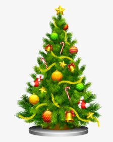 Christmas Tree Clipart With Decoration Png Image, Transparent Png, Transparent PNG