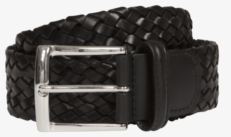 Black Braided Leather Belt   Title Black Braided Leather - Leather, HD Png Download, Transparent PNG