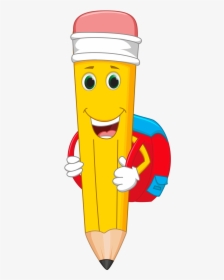 Cartoon Pencil With A Face, HD Png Download, Transparent PNG