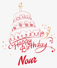 Nour Happy Birthday Vector Cake Name Png - Happy Birthday Nasir Cake, Transparent Png, Transparent PNG