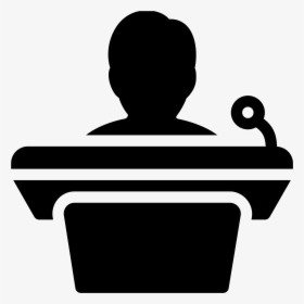 Podium Z Mówcą Icon - Public Speaking Microphone Clipart, HD Png Download, Transparent PNG