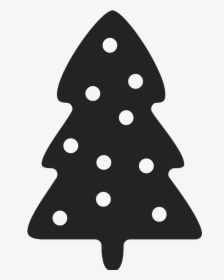 Christmas Tree Silhouette Png - Polka Dot, Transparent Png, Transparent PNG