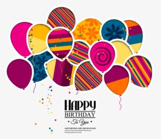 Vector Wedding Greeting Birthday Invitation Cake Balloons - Background Birthday Vector Png, Transparent Png, Transparent PNG