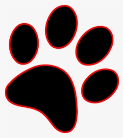 Paw Print Clip Art - Black And Red Paw Print, HD Png Download, Transparent PNG