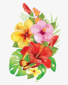 Free Download Images Of Beautiful Flowers - Free Tropical Flower Vector, HD Png Download, Transparent PNG