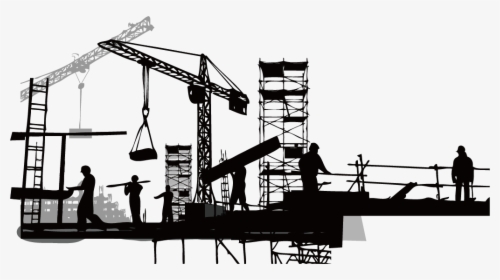 Construction Worker Silhouette Png - Construction Black And White Clipart, Transparent Png, Transparent PNG