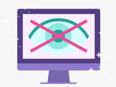 Icon Of A Computer With An Eye On The Screen With A - Computer With X Through, HD Png Download, Transparent PNG