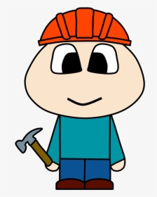 Construction Worker, Helmet, Hammer, Big Eyes, Cartoon - Cartoon Person With Stitches, HD Png Download, Transparent PNG