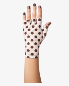 Brown Polka Dots Solfingerless Gloves, Fingerless Sun - Polka Dot, HD Png Download, Transparent PNG