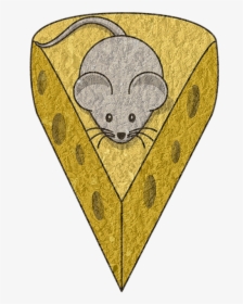 Cheese, Rat, Mouse, Mice, Food, Cheesy, Cat And Rat - Cartoon Mouse With Cheese, HD Png Download, Transparent PNG