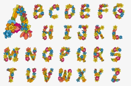 Transparent Elderberry Clipart - Flower Alphabet Font, HD Png Download, Transparent PNG