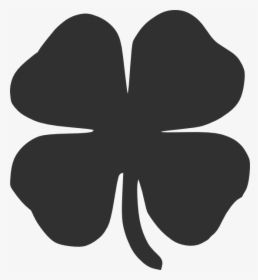 Shamrock Four-leaf Clover Saint Patricks Day Clip Art - Four Leaf Clover Black, HD Png Download, Transparent PNG