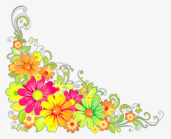 #ftestickers #flowers #corner #border #colorful, HD Png Download, Transparent PNG