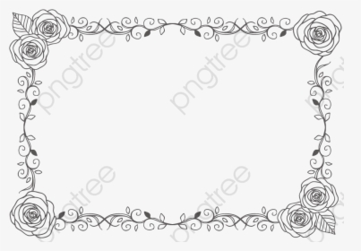 Rose Border Frame Pattern - Нарисованные Розы На Прозрачном Фоне, HD Png Download, Transparent PNG