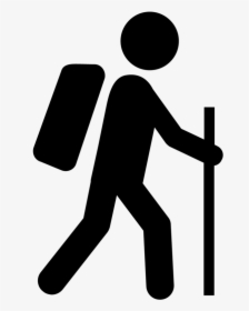 Hiking Clipart Hiker Silhouette - Hiking Icon, HD Png Download, Transparent PNG
