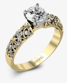 18k Yellow Gold Engagement Ring The Diamond Shop, Inc - Intricate Yellow Gold Engagement Rings, HD Png Download, Transparent PNG