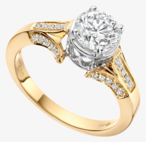Ring Png - Solitaire Diamond Ring Gold, Transparent Png, Transparent PNG