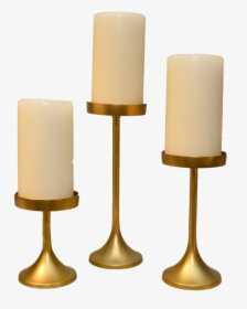 Modern Gold Pillar Candlesticks, Gold Candlesticks, - Tabletop Decor Png, Transparent Png, Transparent PNG