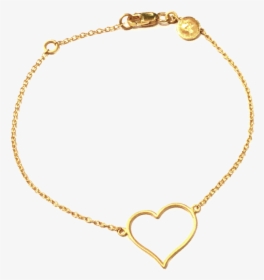 Gold Heart Shaped Love Bracelet - Necklace, HD Png Download, Transparent PNG