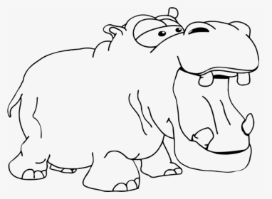 Hippopotamus 2 - Kudanil Gambar Hitam Putih, HD Png Download, Transparent PNG