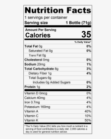 Crushin Greens Nutrition Label, HD Png Download, Transparent PNG