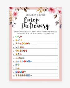 Emoji Pictionary Printable For Girl Baby Shower By - Free Printable Baby Shower Emoji Game, HD Png Download, Transparent PNG