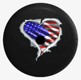 Jeep Wrangler Jl Backup Camera Day American Flag Heart - Usa Flag Heart, HD Png Download, Transparent PNG