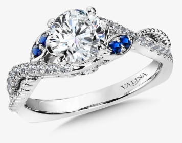 Valina Diamond And Blue Sapphire Engagement Ring Mounting - Pre-engagement Ring, HD Png Download, Transparent PNG