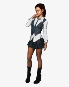 Woman In School Uniform, HD Png Download, Transparent PNG