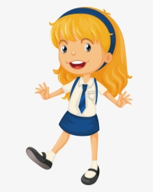 Animation Schools, School Uniform Girls, Starting School, - School Girl Clipart, HD Png Download, Transparent PNG