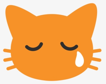 Android Crying Cat Emoji, HD Png Download, Transparent PNG