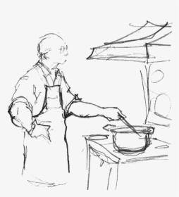 Transparent Men Cooking Clipart - Sketch, HD Png Download, Transparent PNG