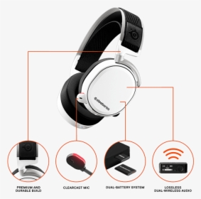Arctis Pro Wireless, - Steelseries Arctis Pro Wireless White, HD Png Download, Transparent PNG