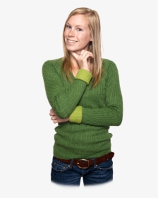 Thinking Woman Png Image - Woman Green Png, Transparent Png, Transparent PNG