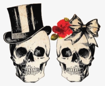 #skull #skulls #couple #man #woman #husband #wife #bow - Halloween Retirement Party, HD Png Download, Transparent PNG