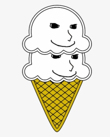 Food & Cooking - Ice Cream Cone Outline 2 Scoops, HD Png Download, Transparent PNG
