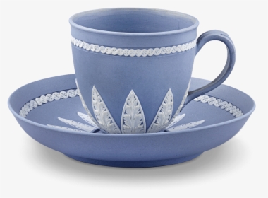 Wedgwood Pale Blue Jasperware Coffee Cup And Saucer - Coffee Cup, HD Png Download, Transparent PNG