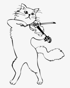 Cat Playing Violin Clipart, HD Png Download, Transparent PNG