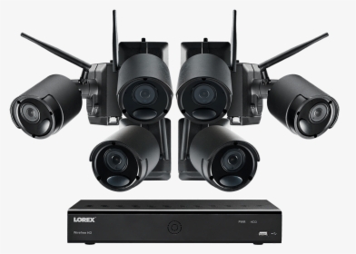 1080p Wire Free Camera System, 6 Battery Powered Black - Cheap Camera Security System, HD Png Download, Transparent PNG