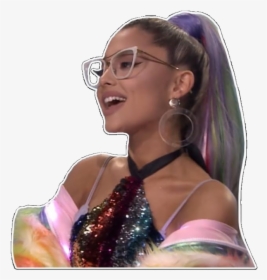 Arianagrande Ariana Grande Cute Rainbow Crazy - Ariana Grande With Glasses Png, Transparent Png, Transparent PNG
