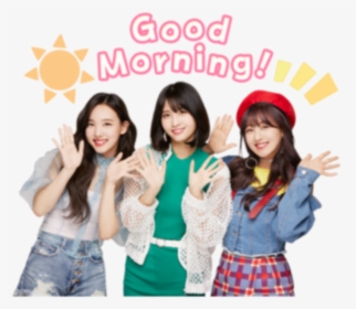 #nayeon #jihyo #momo #twice Good Morning - Jihyo Momo And Nayeon, HD Png Download, Transparent PNG