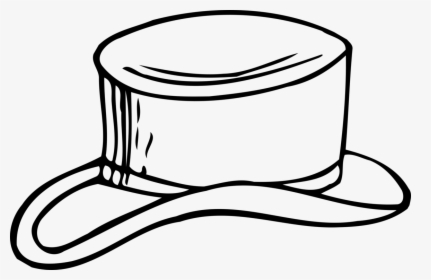 Transparent Scarf Clipart - Black Hat Line Drawing, HD Png Download, Transparent PNG