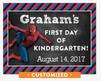 School Sign Spiderman Date - Spiderman Back To School Signs, HD Png Download, Transparent PNG