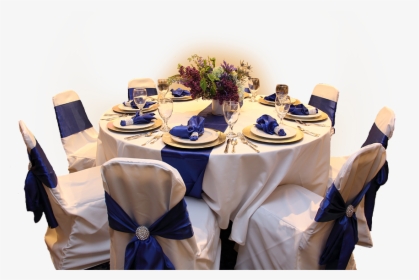 Elegant Blue Table Decor - Wedding Table Cloth Png, Transparent Png, Transparent PNG