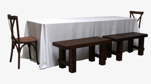 Banquet Table With 4 Mahogany Short Benches &amp - Bench, HD Png Download, Transparent PNG
